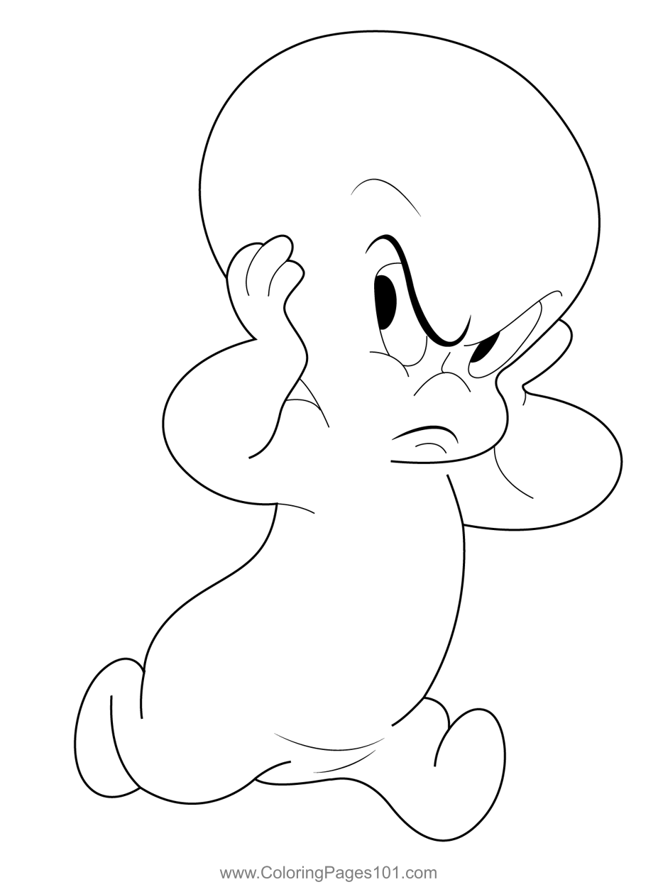 Angry casper coloring page for kids