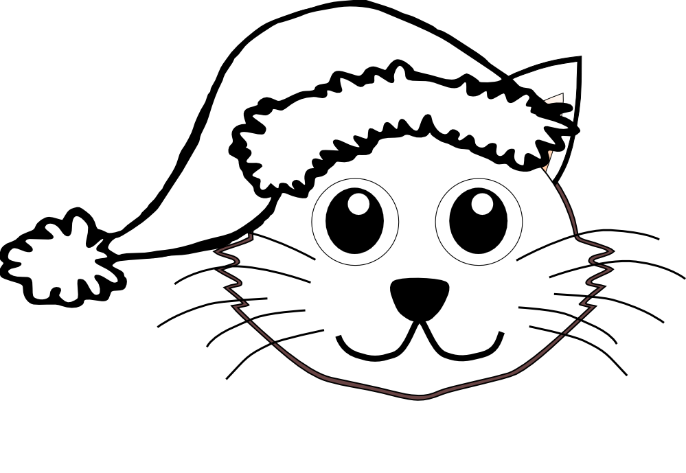 Santa hat coloring page printable for free download