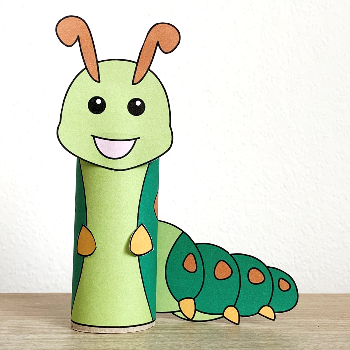 Caterpillar toilet paper roll craft printable bug animal coloring activity made by teachers
