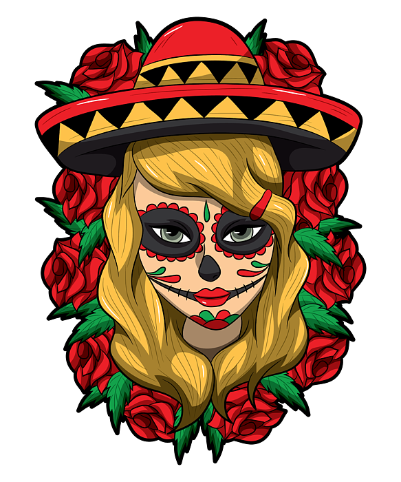 La calavera catrina linda lady of the dead tapestry by mister tee