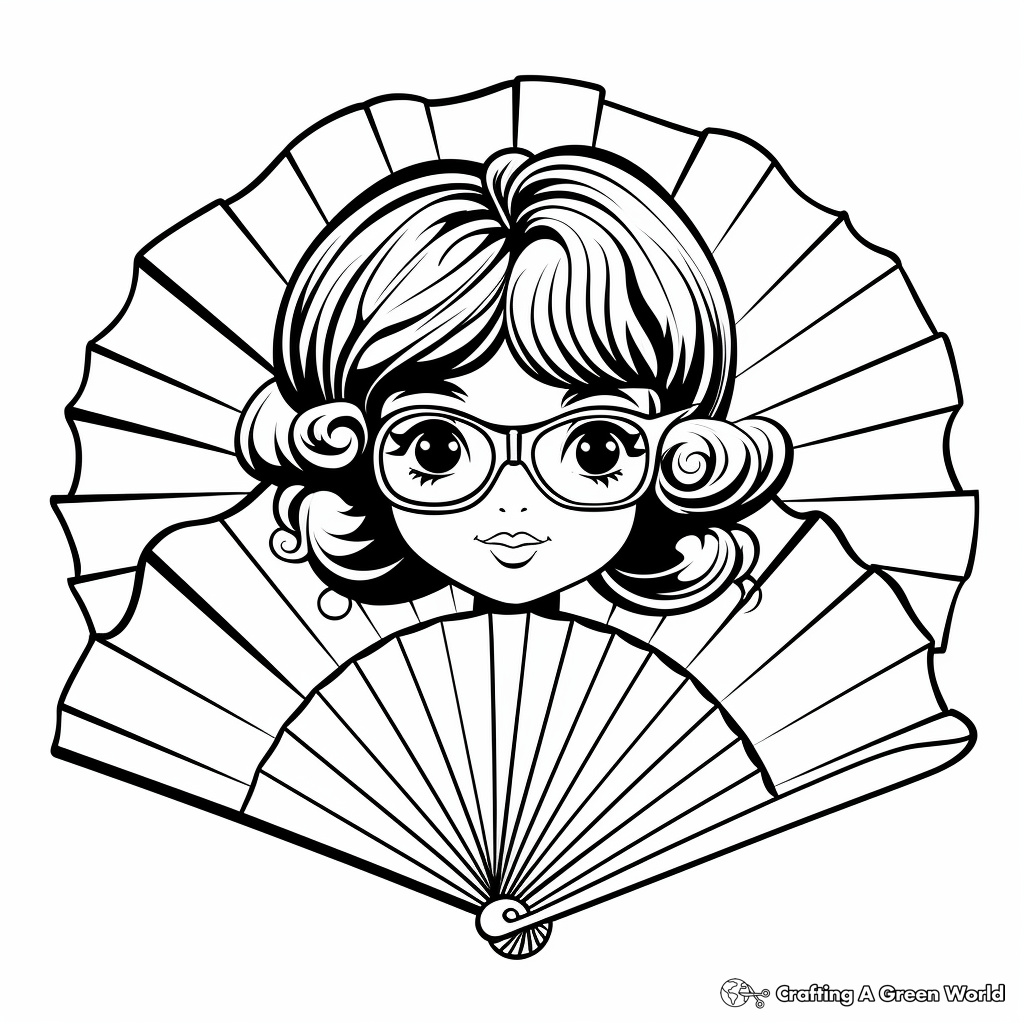 Fan coloring pages