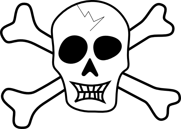 Pirate skull and bones clip art free svg download vector