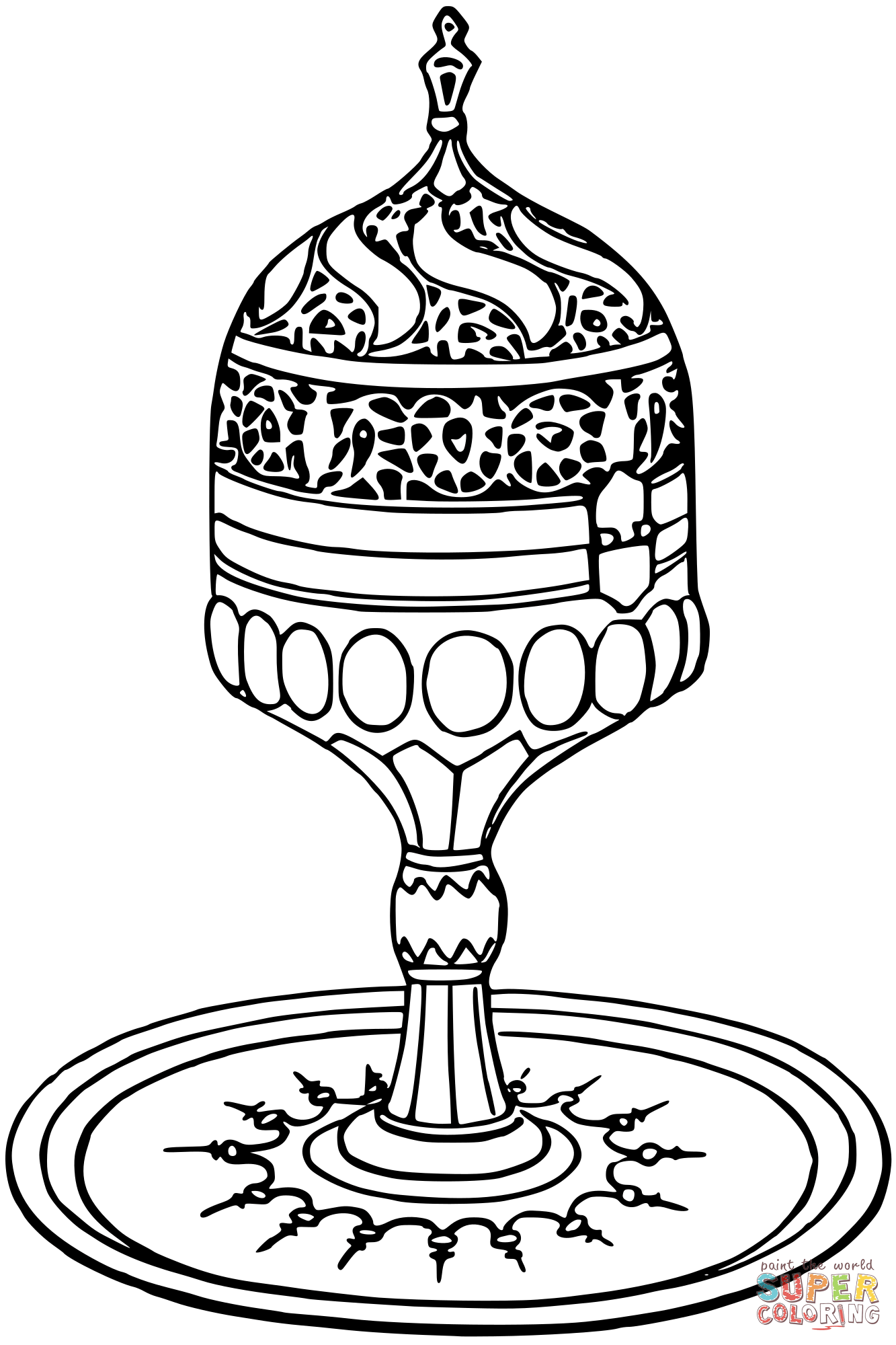 Vintage perfuming vessel coloring page free printable coloring pages