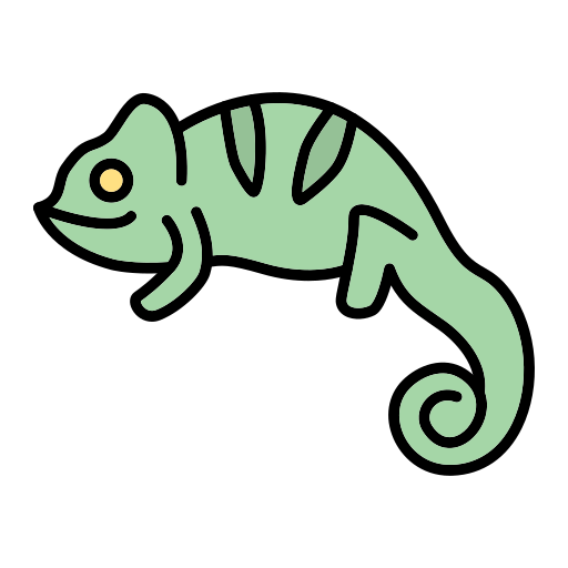Chameleon generic outline color icon