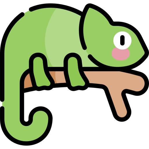Chameleon kawaii lineal color icon