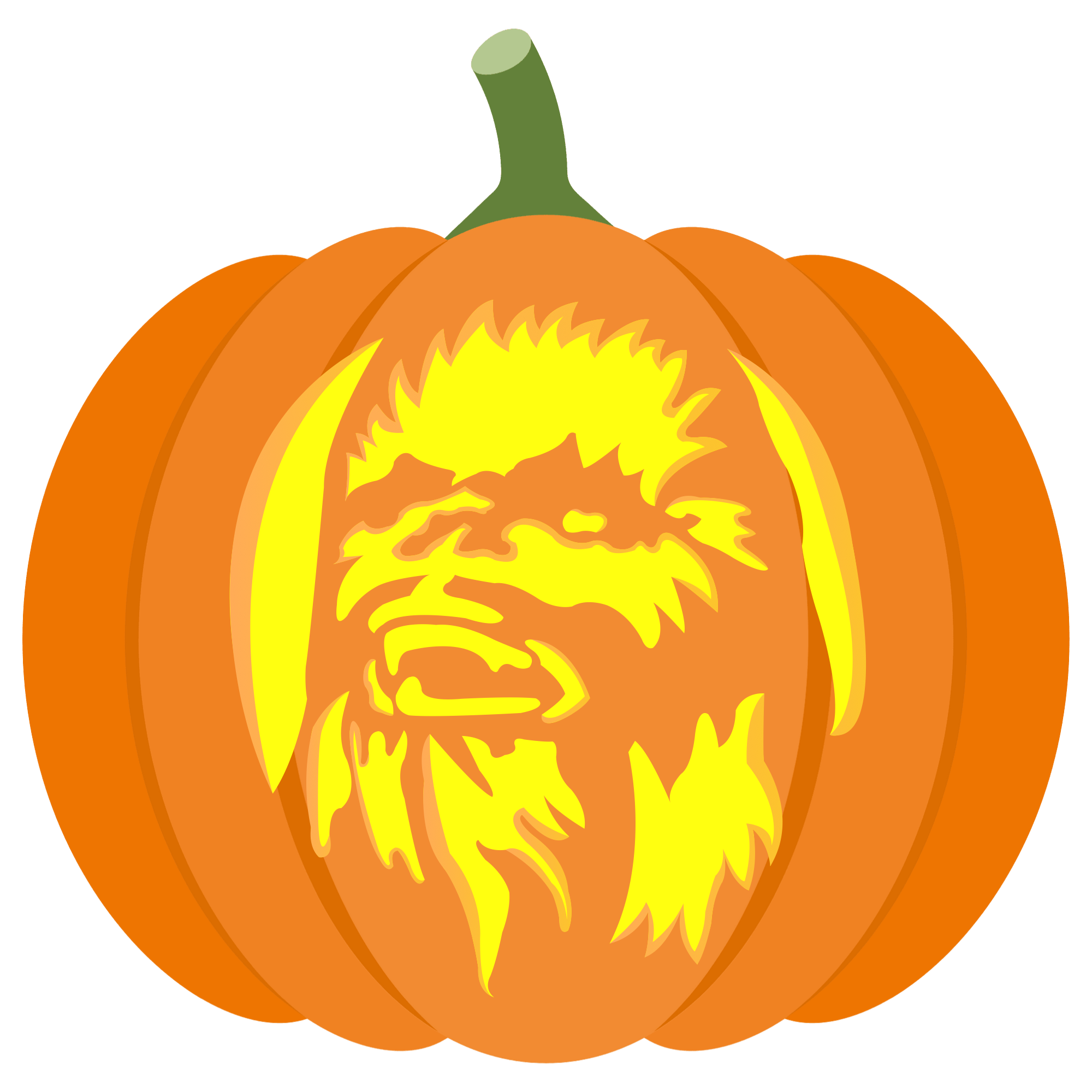 Chewbacca pumpkin stencil free printable papercraft templates