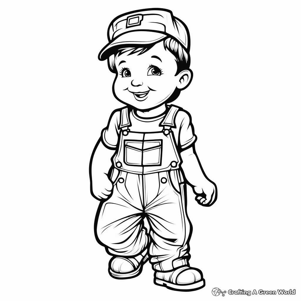 Overalls coloring pages