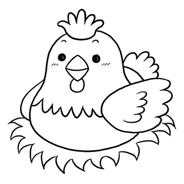 Premium vector hen animal cartoon doodle kawaii anime coloring page cute illustration drawing clip art character