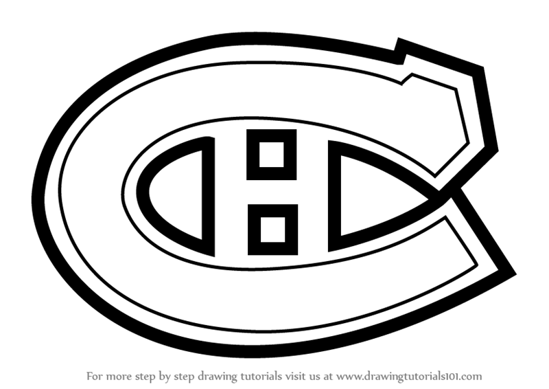 Learn how to draw montreal nadiens logo nhl step by step drawing tutorials montreal nadiens nadiens montreal