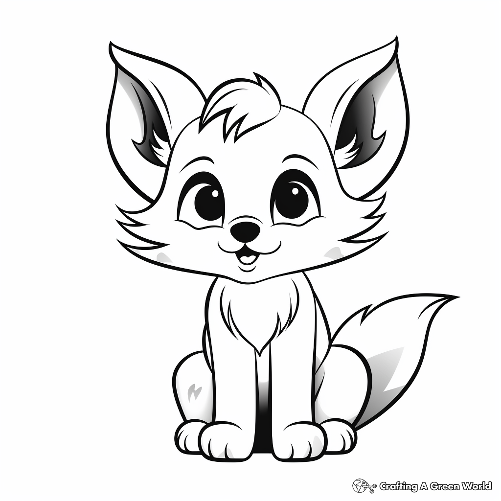 Cute fox coloring pages