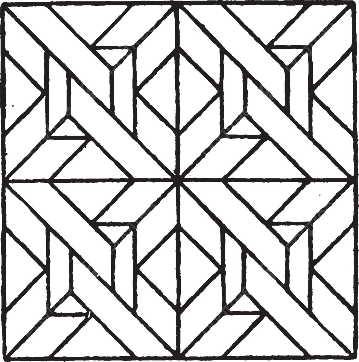 A vintage engraved geometric modern mosaic the modern square panel vector square line panel png and vector with transparent background for free download