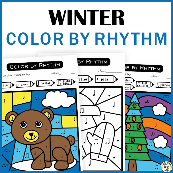 Winter music color by code activities color by rhythm