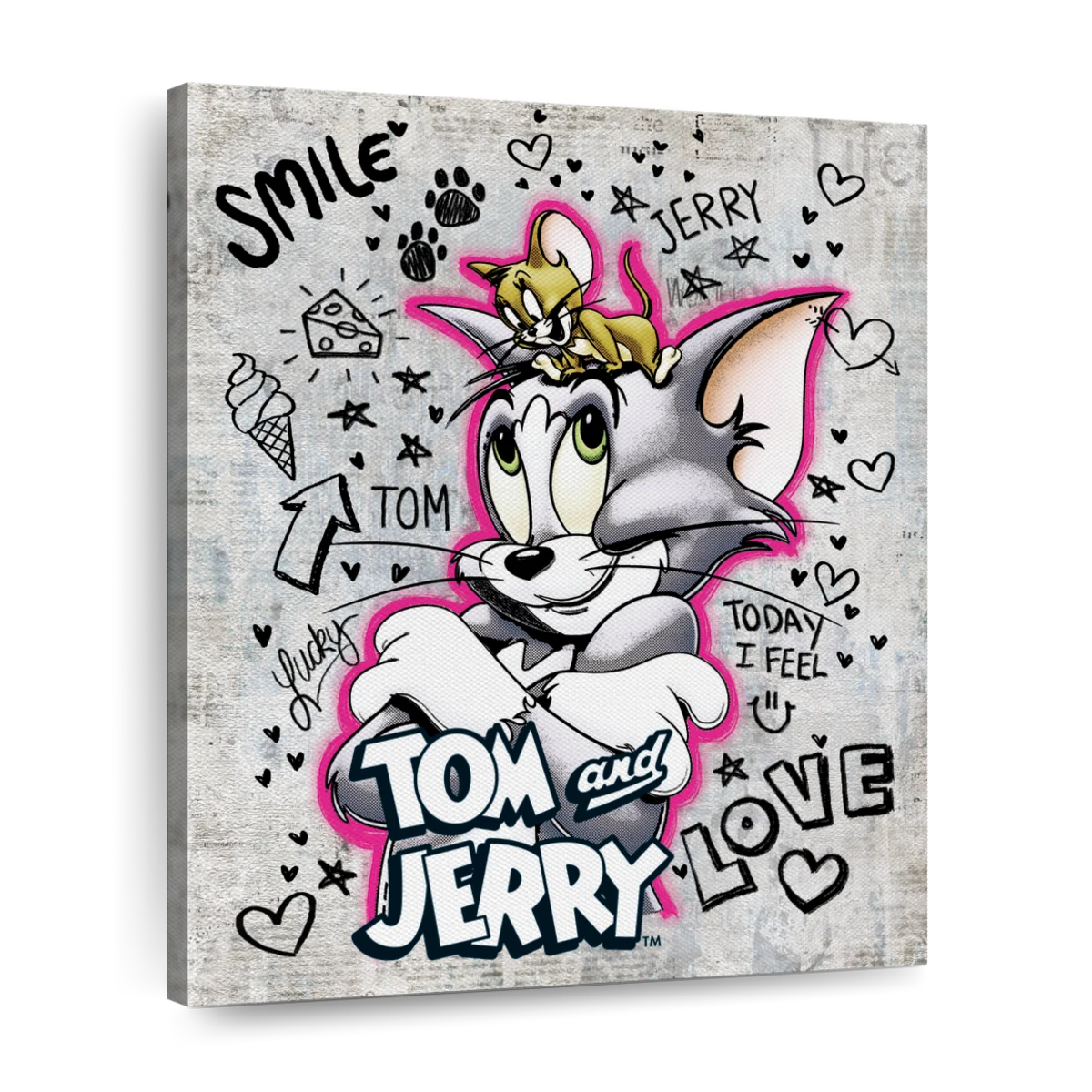 Tom and jerry doodles art canvas prints frames posters