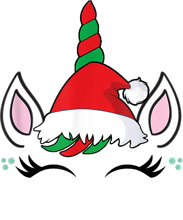 Birthday gift unicorn christmas for girls unicorn santa face girls t