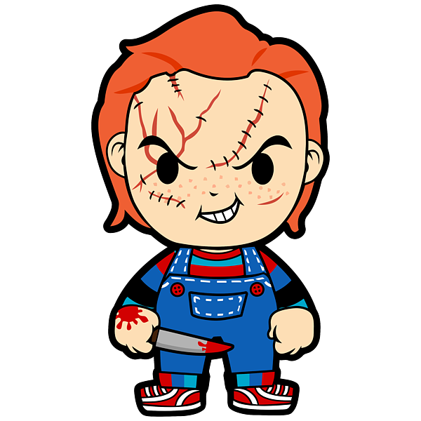 Chucky chibi face mask by kimberly a gibbs