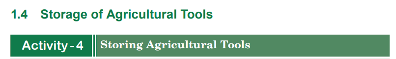 Course science and elementary technology topic unit agricultural tools