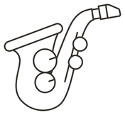 Saxophone coloring page free printable coloring pages