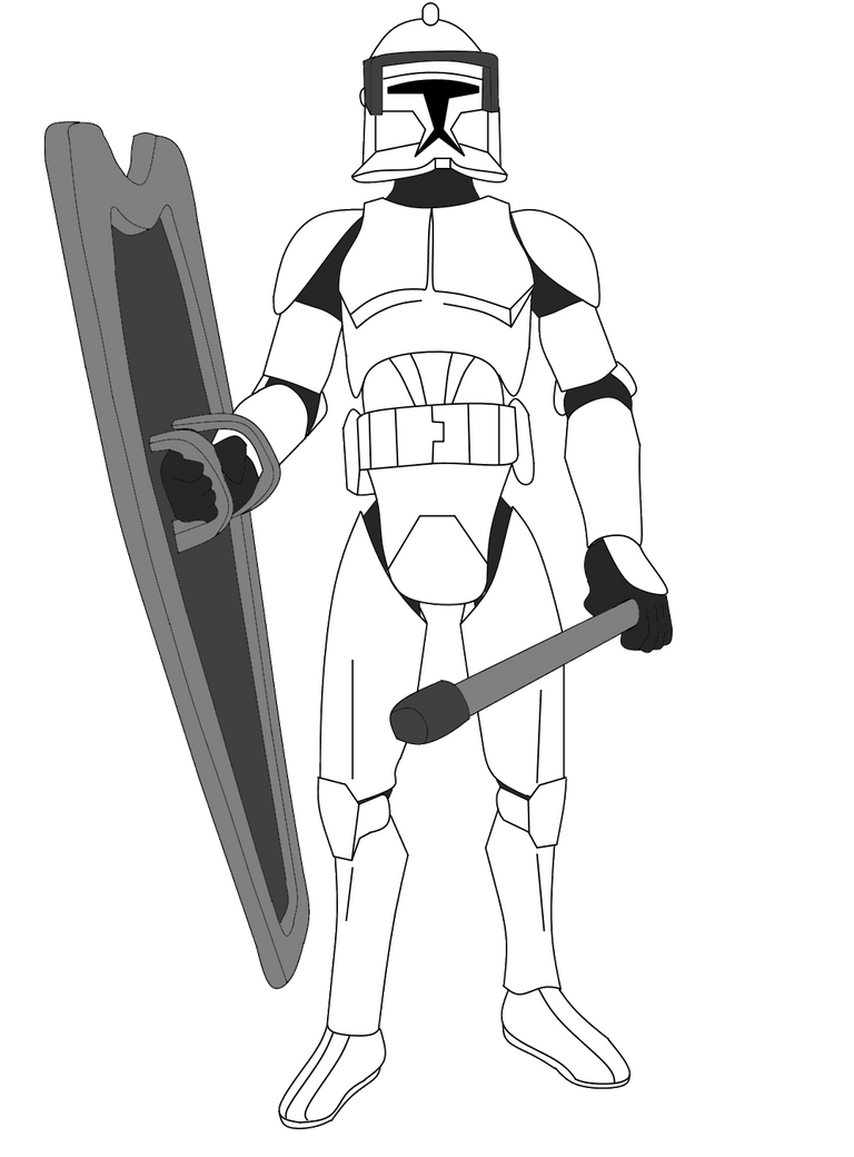 Clone trooper with riot gear by fbombheart on