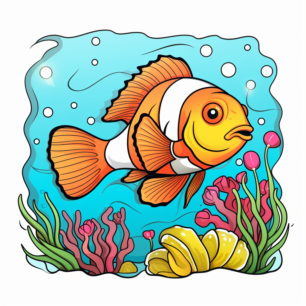 Clown fish coloring book for children years old coloring pages