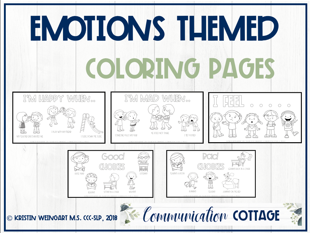 Emotions coloring pages â munication cottage llc