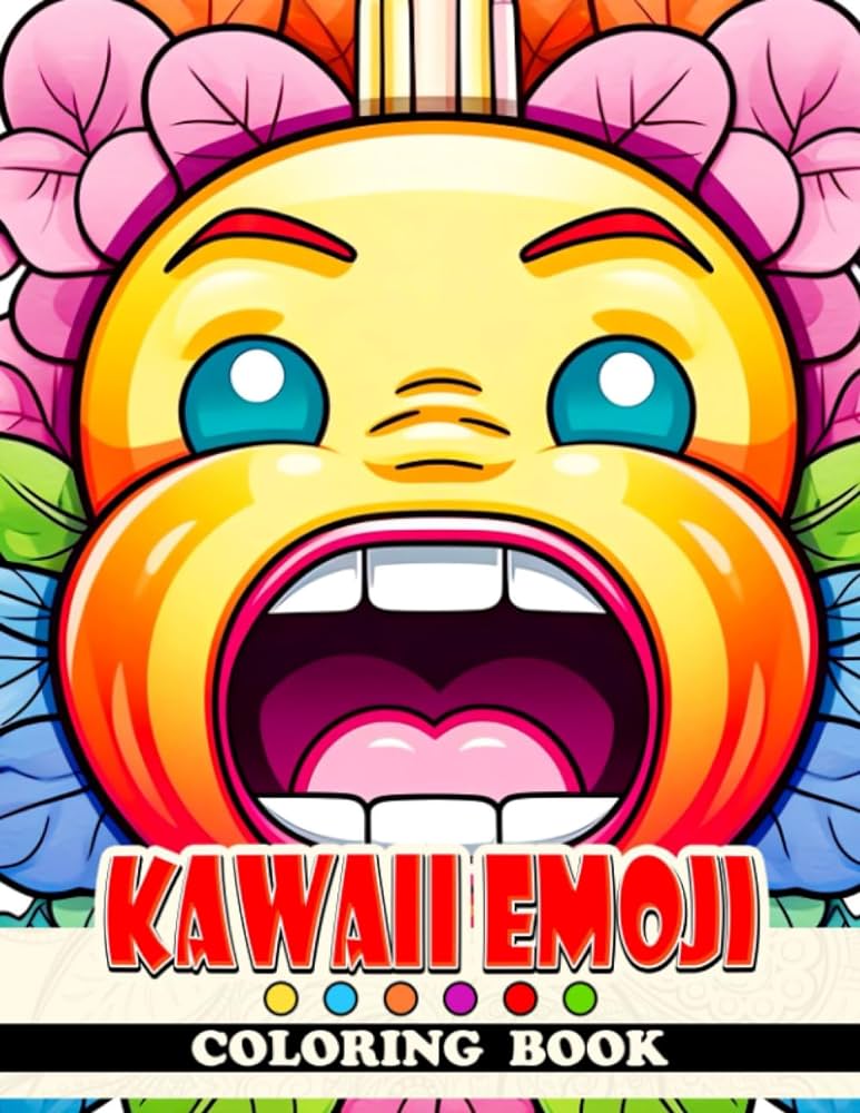 Kawaii emoji coloring book a fun and educational kawaii