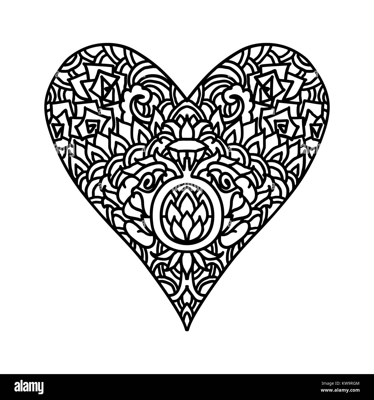 Mandala de corazon imãgen recortadas de stock