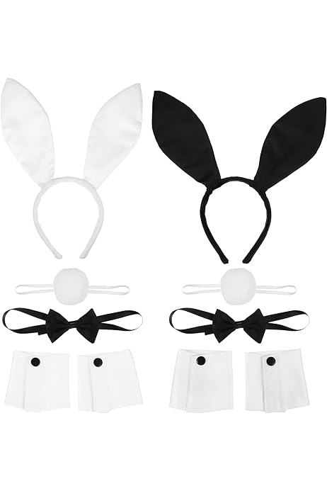 Juego de orejas de conejo juego de cosplay de orejas de conejo pajarita cola de lazo kit de disfraz de pascua accesorios para fiesta ropa zapatos y joyerãa