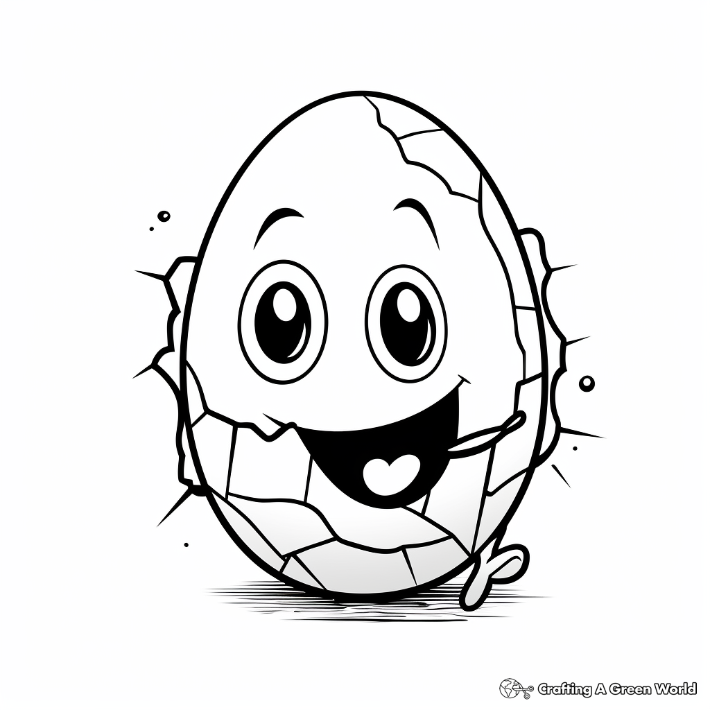 Cracked egg coloring pages