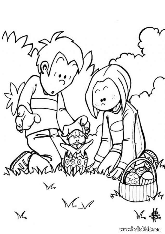 Chick in cracked egg coloring pages