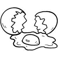 Broken egg coloring pages