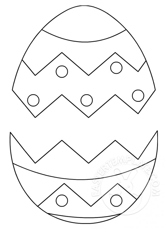 Cracked easter egg template