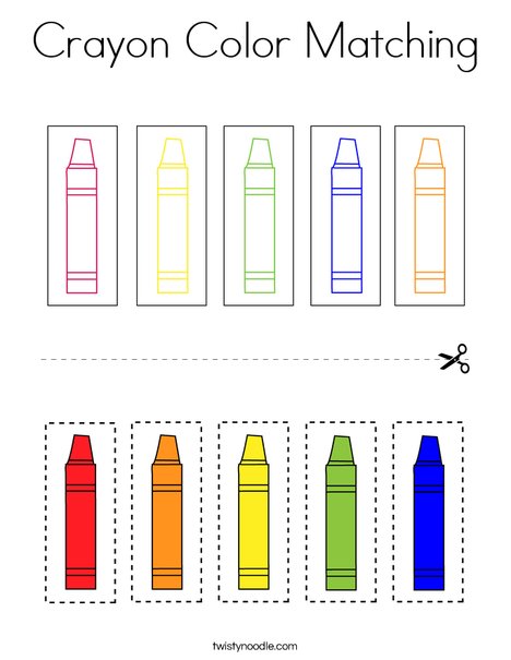 Crayon color matching coloring page
