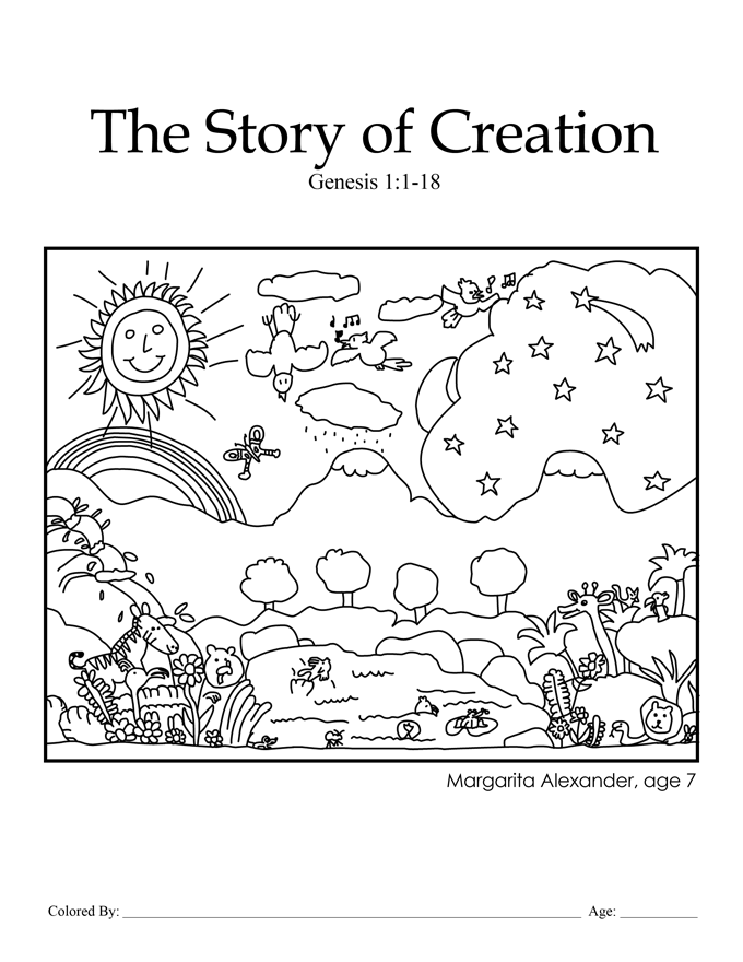 Biblestorycolorsheets creation coloring pages bible coloring pages creation bible