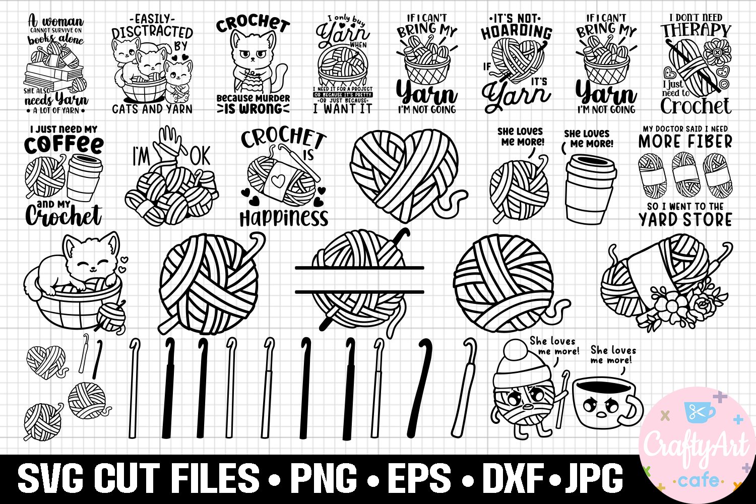 Crochet svg bundle cricut crochet png bundle eps