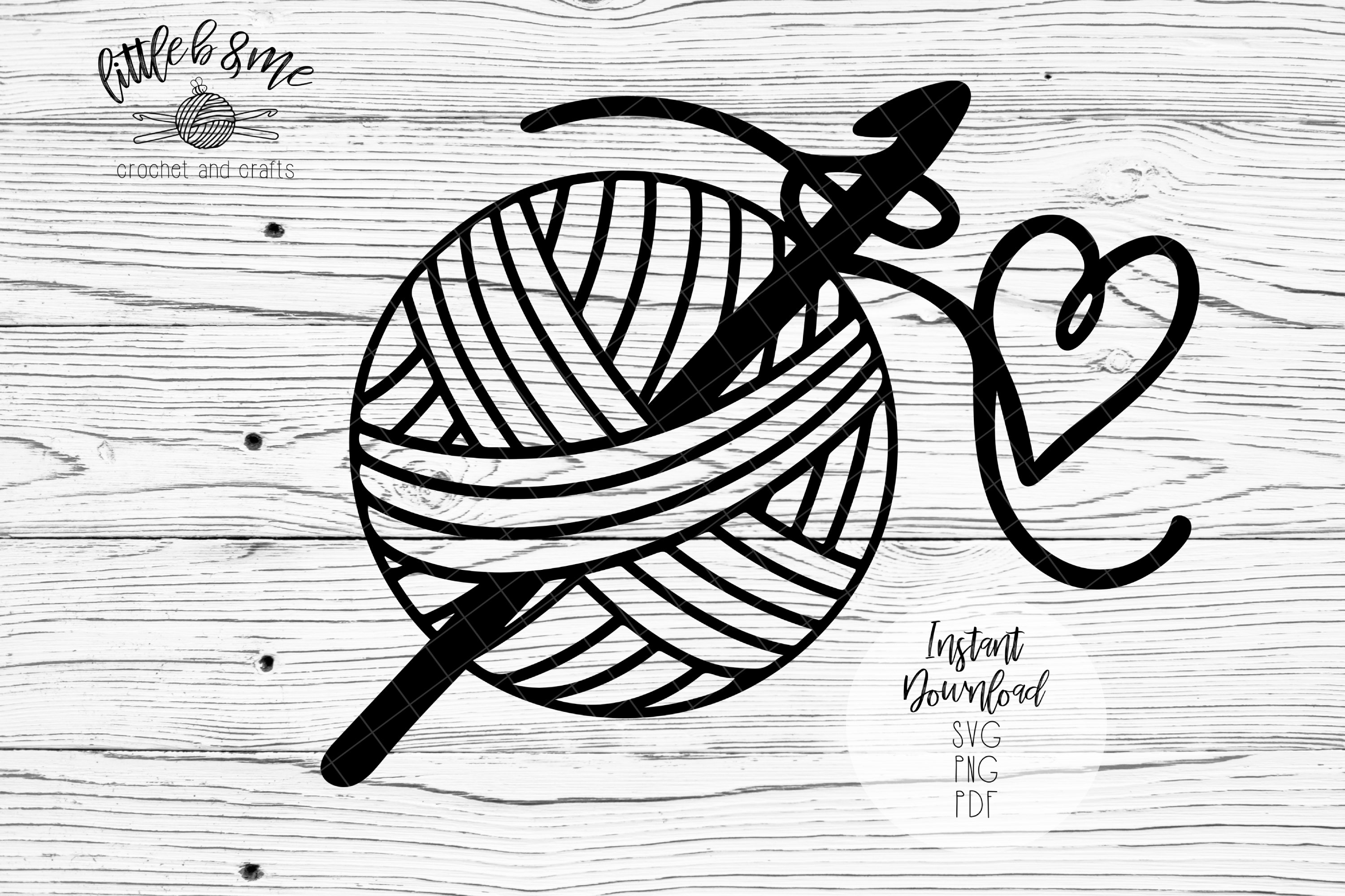 Yarn heart svg crochet svg