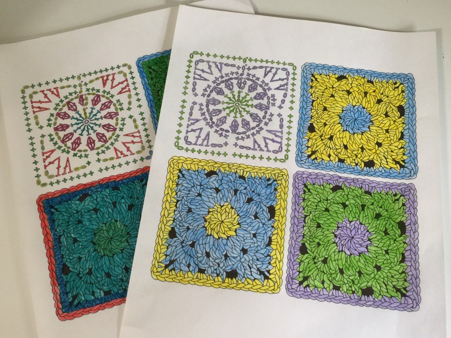 Free crochet coloring pages