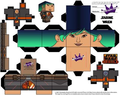 Star wars rebels cubeecraft paper craft of sabine â