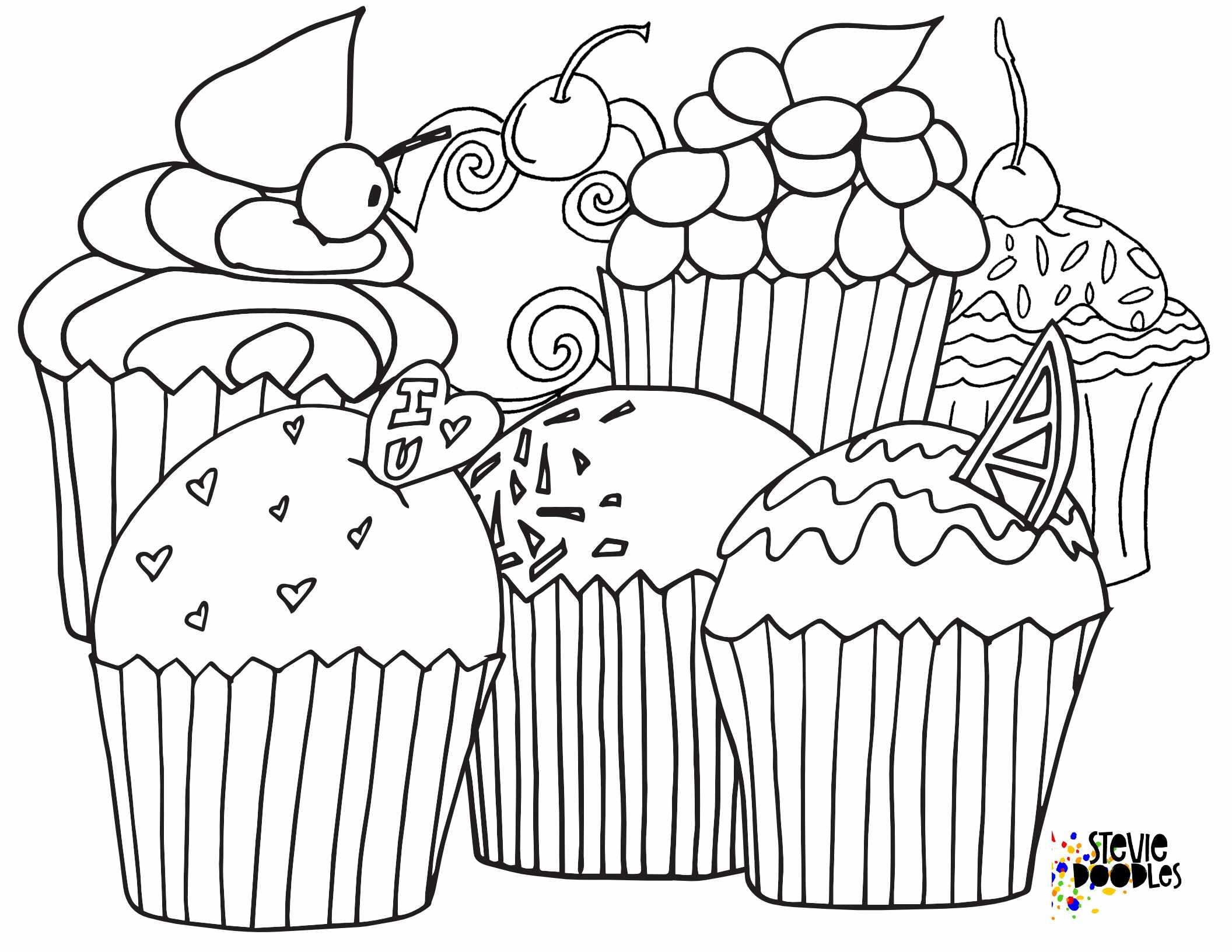 Free cupcake coloring pages â stevie doodles