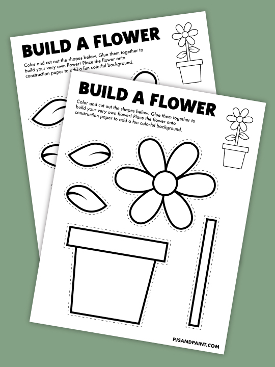 Free printable build a flower activity