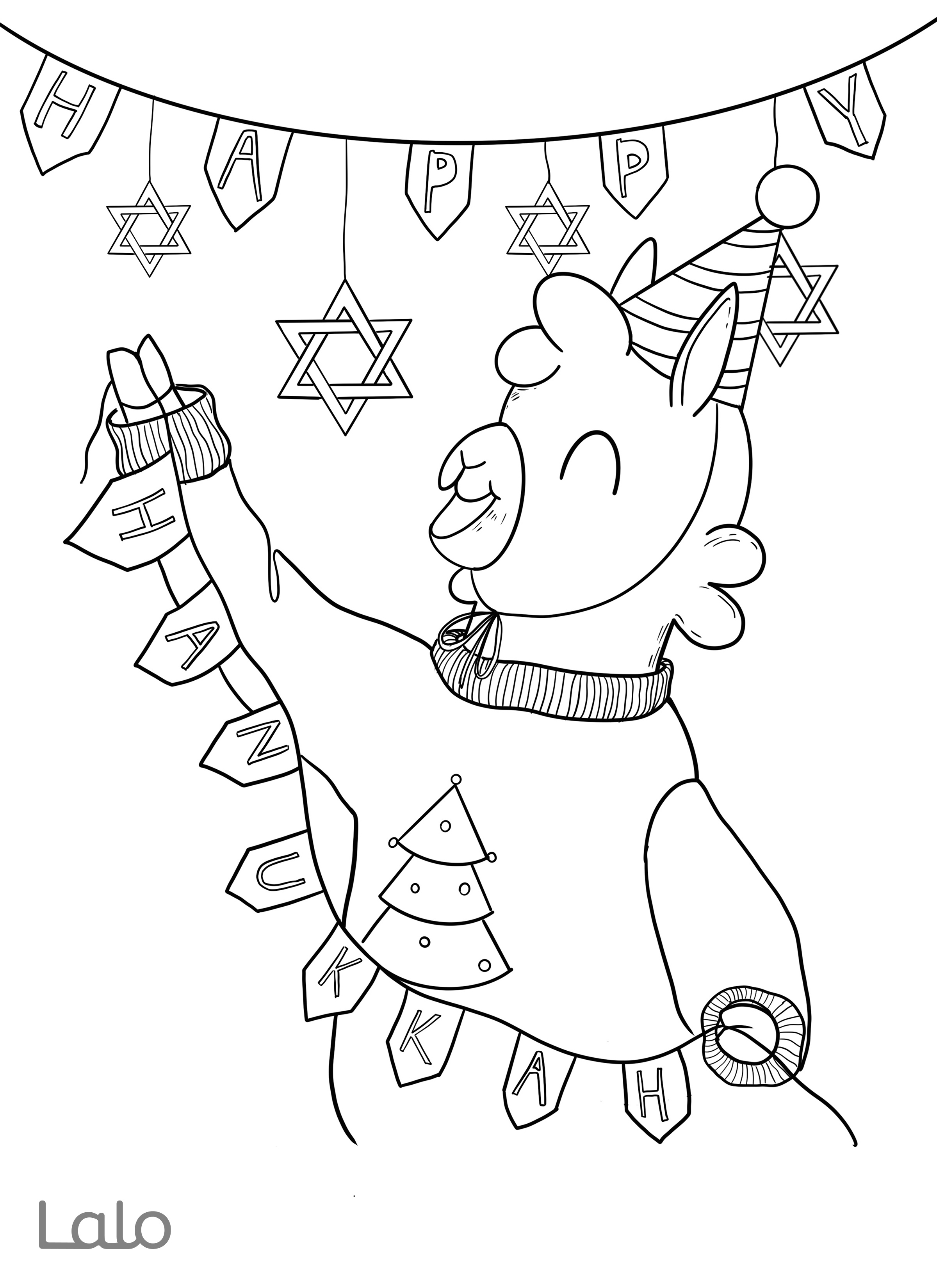 Hanukkah free printable coloring sheets hy hanukkah