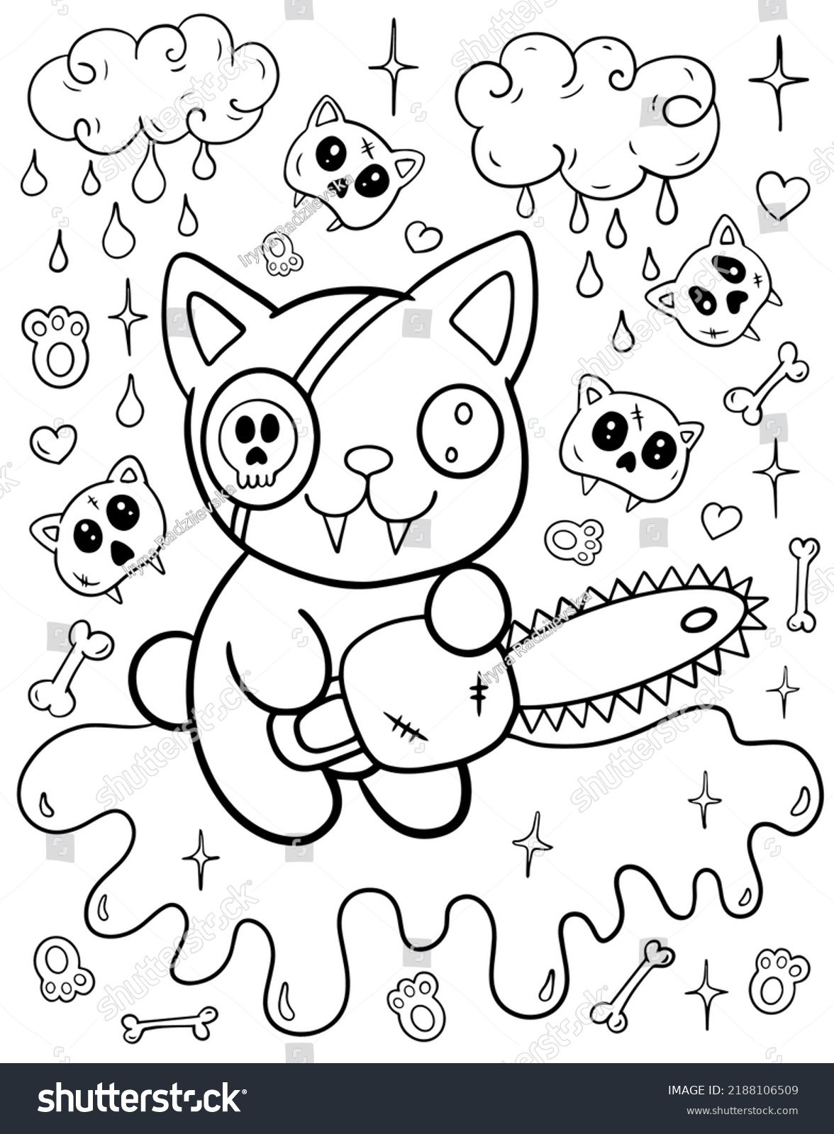 Kawaii cat coloring photos images and pictures