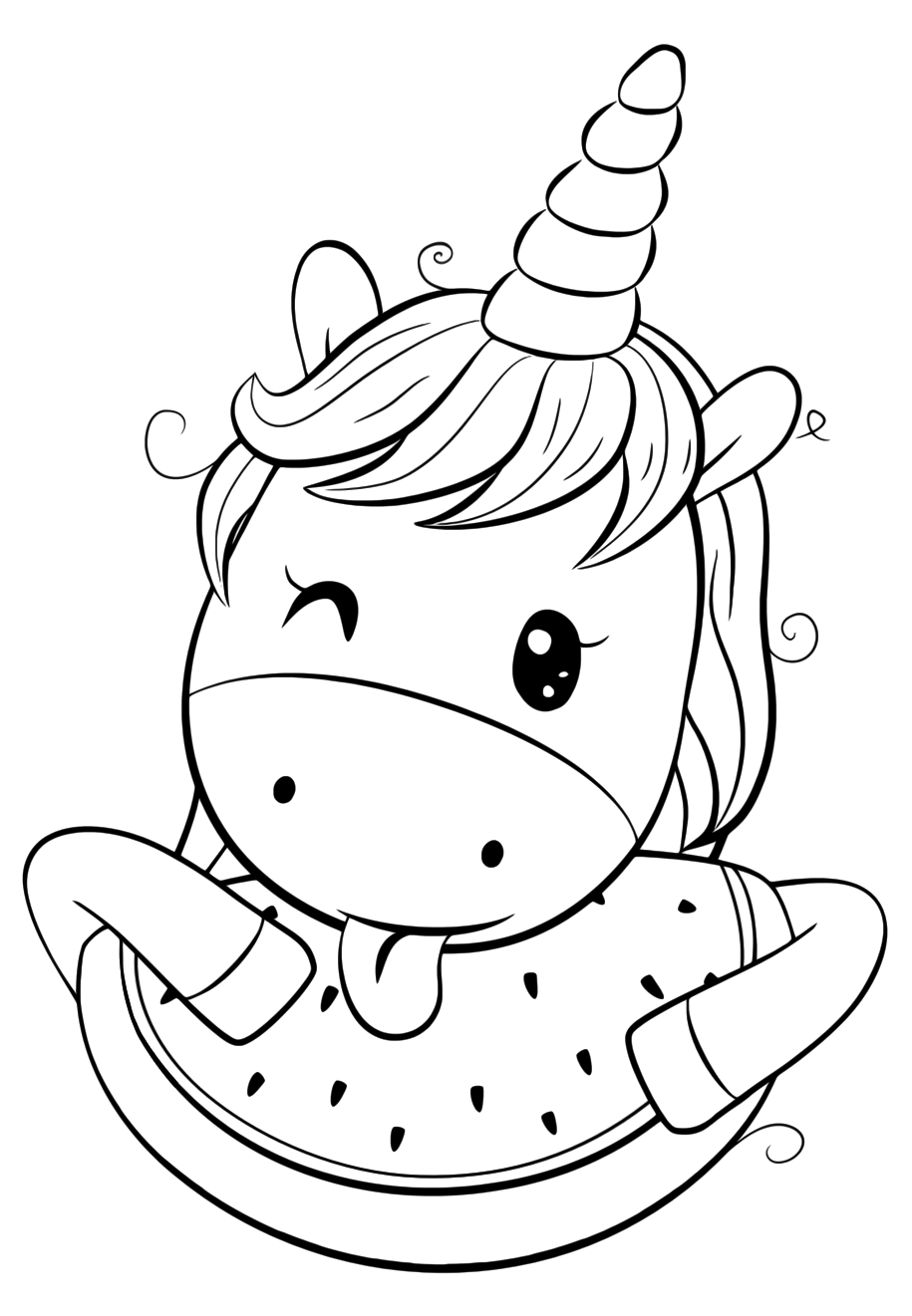 Cute unicorn coloring pages