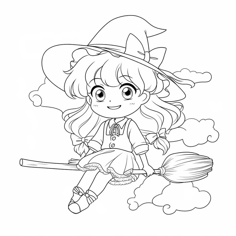 Witch coloring page by coloringcorner on