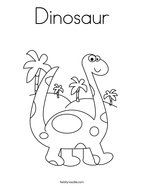 Dinosaur starts with d coloring page