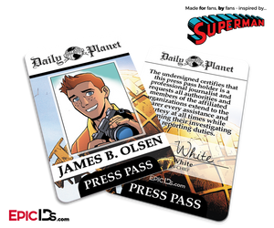 Superman classic ic daily planet press pass cosplay id badge