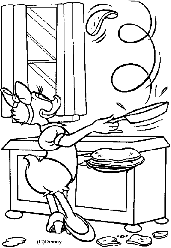 Coloring daisy cooks pancakes picture