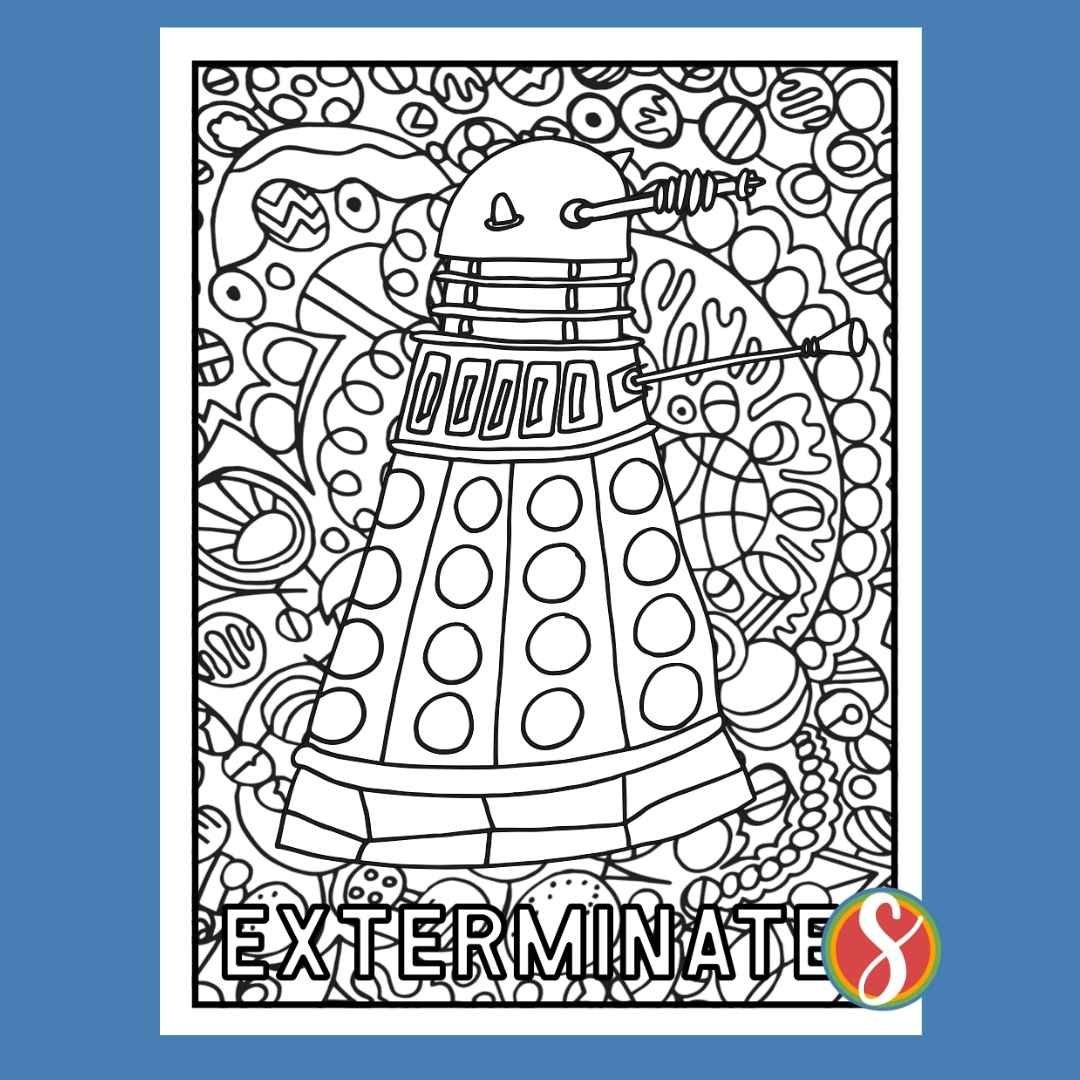 Free doctor who coloring pages â stevie doodles
