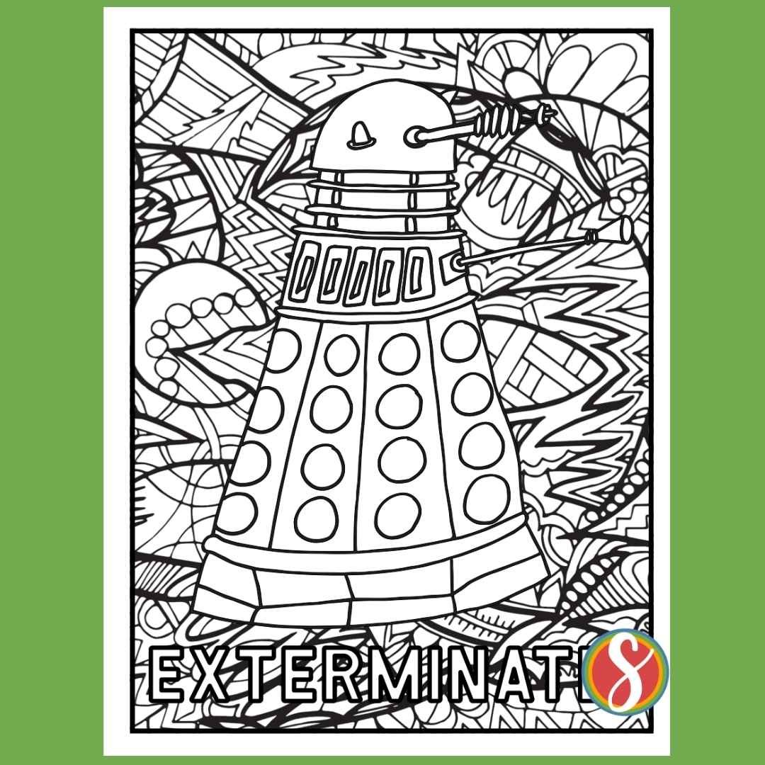 Free doctor who coloring pages â stevie doodles