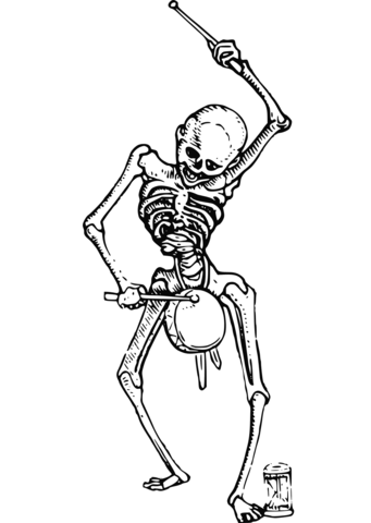 Vintage dance of death skeleton from holbein coloring page free printable coloring pages