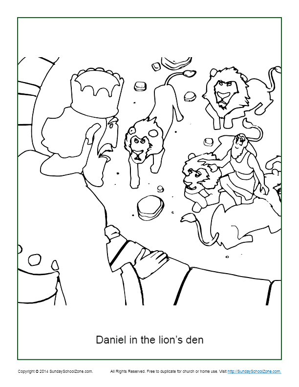 Daniel in the lions den coloring page
